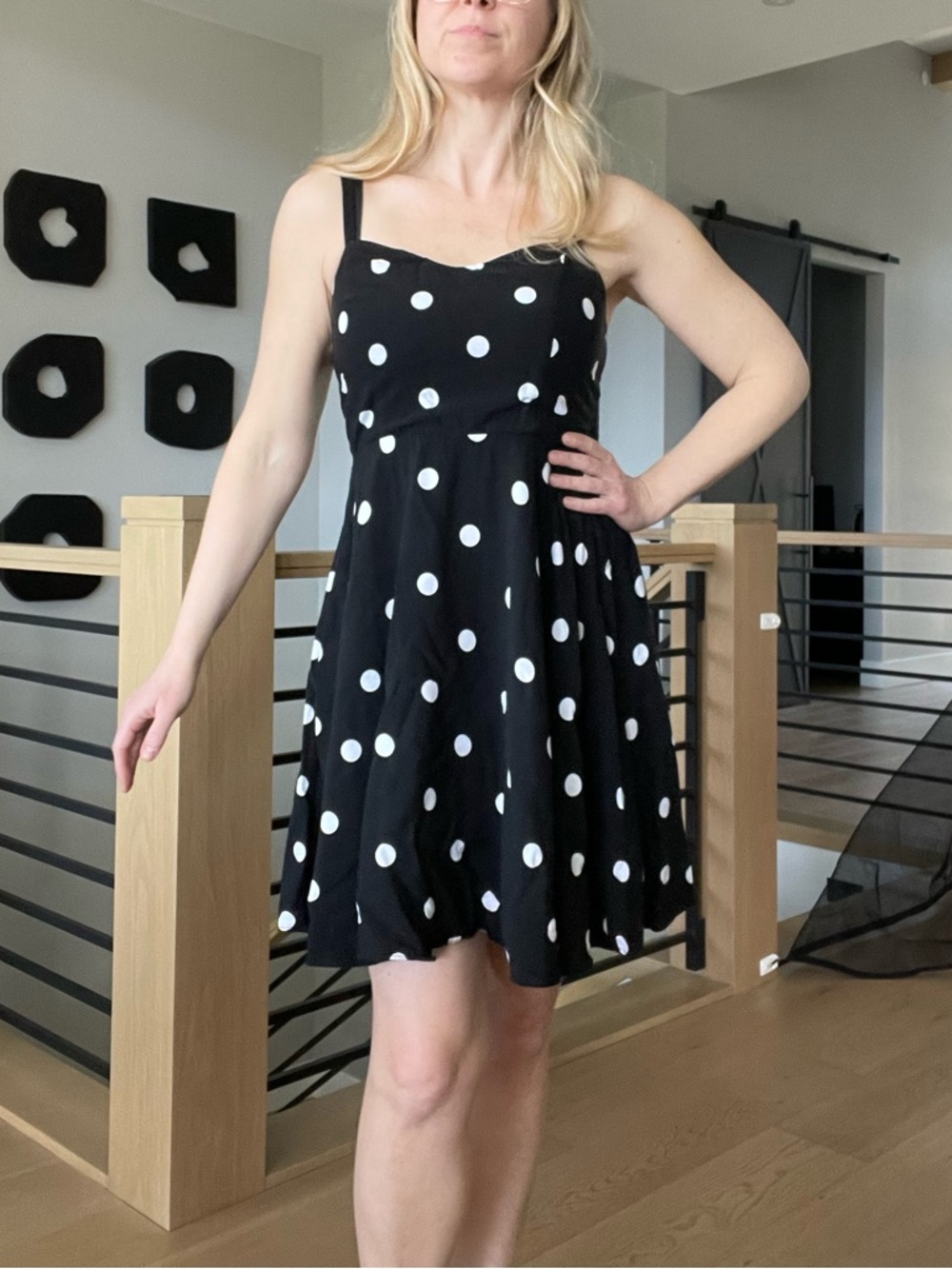 Old Navy Black & White Polka Dot Mini Dress